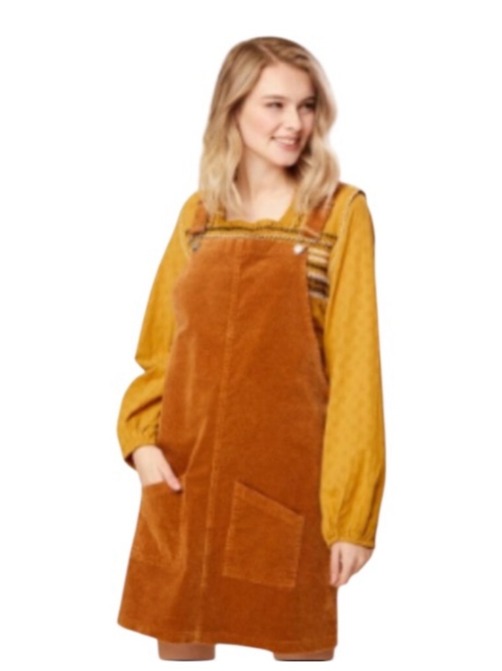 New with tags!  Altar'd State Juniper Corduroy Dress in caramel , size medium